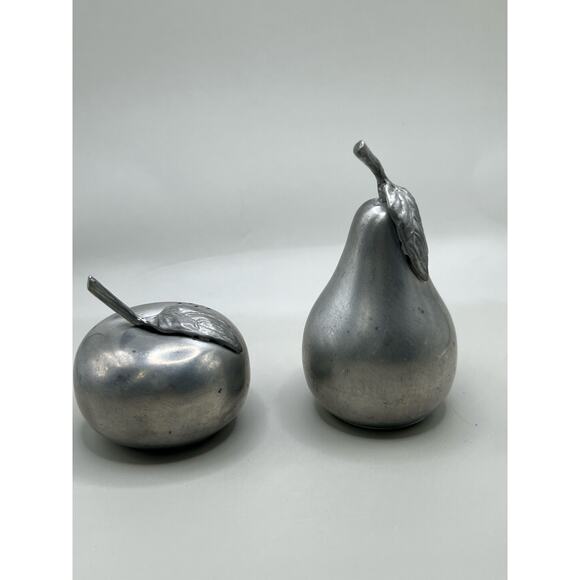 Silver Plated Salt and Pepper Shakers Apple and Pear - Picture 5 of 6